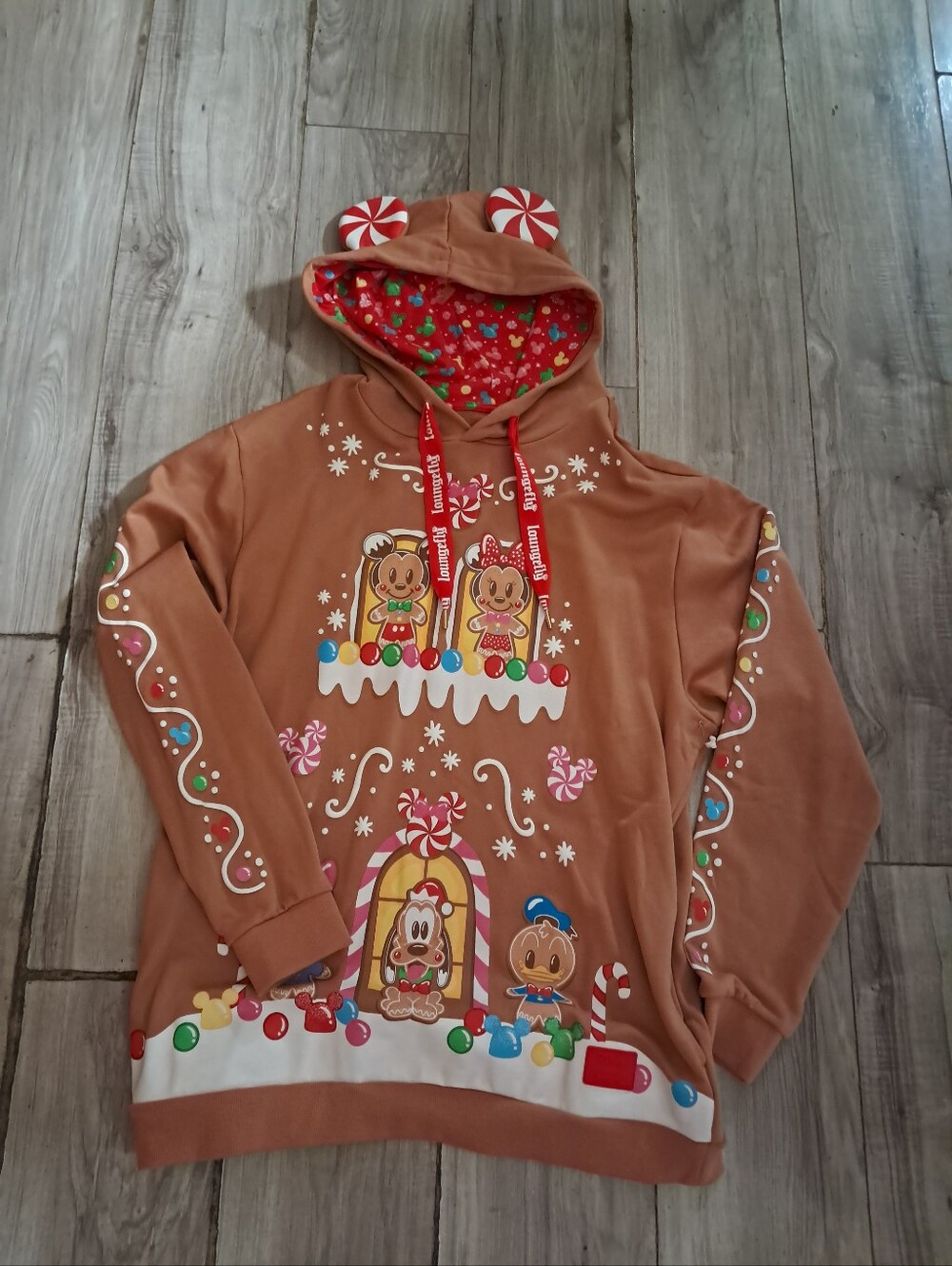 Disney Gingerbread Loungefly Hoodie L - Picture 3 of 3
